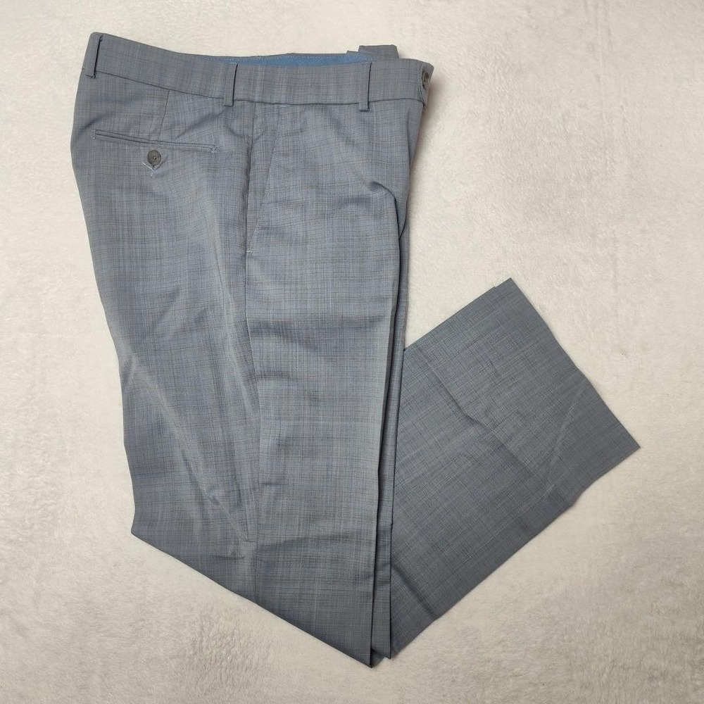 Ballin Pants Mens 34x29 Gray Wool Slim Plaid Canada Dress Slacks Work Suit SPOT